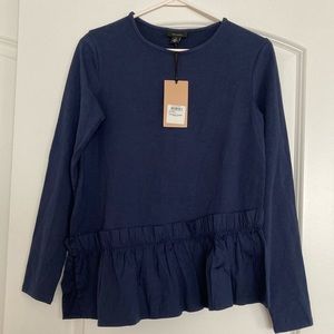 NWT Nordstrom Ruffled Hem Top